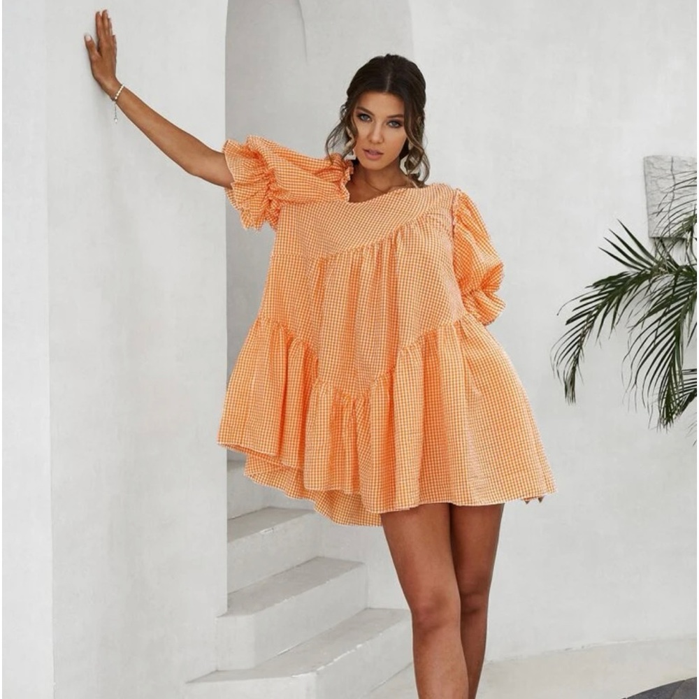 NWOT tangerine sherbet soft orange oversized baby doll style dress